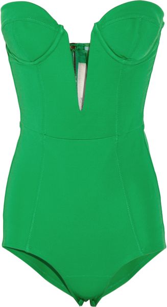  Strapless Stretch Crepe-Jersey Bodysuit 