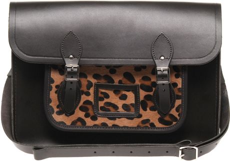 Cambridge Satchel Company  Leopard Pony Skin Pocket Satchel in Brown - Lyst