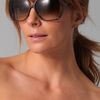 Gucci Oversized Sunglasses in Khaki - Lyst