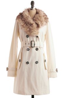 ModCloth Switching Trains Coat in Ivory - Lyst
