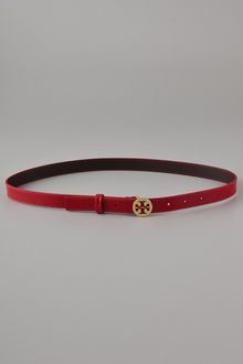 Tory Burch Skinny Patent Logo Belt - Lyst