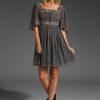 Anna Sui Hibiscus Field Flower Print Dress in Black/cream Multi in Black (black & cream multi) - Lyst