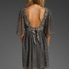 Anna Sui Hibiscus Field Flower Print Dress in Black/cream Multi in Black (black & cream multi) - Lyst
