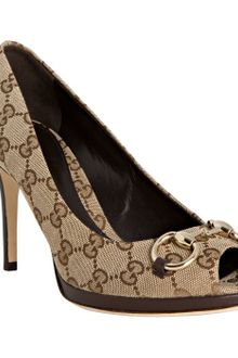 Gucci New Hollywood Peeptoe Horsebit Pumps - Lyst
