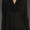 Lanston Split Cowl Neck Top in Black - Lyst