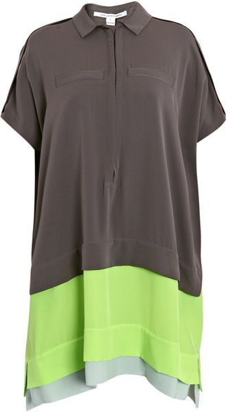 Diane Von Furstenberg Hatsu Dress in Gray (slate) - Lyst