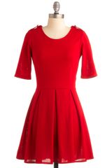 ModCloth Ladylike in Red Dress