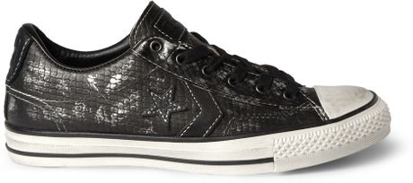 Converse John Varvatos Metallic Snakeskineffect Sneakers in Black for Men - Lyst