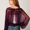 Free People Embroidered Sheer High Neck Top in Purple (plum) - Lyst