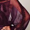 Free People Embroidered Sheer High Neck Top in Purple (plum) - Lyst