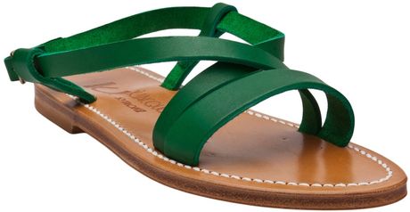 K. Jacques Flavia CrissCross Sandal in Green - Lyst