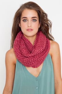 Nasty Gal Infinity Knit Scarf - Rose - Lyst