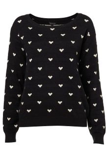 Topshop Knitted All-over Heart Jumper - Lyst