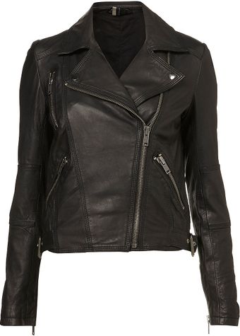 Topshop Traditional Biker Jacket - Lyst