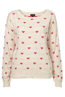 Topshop Knitted All-over Heart Jumper - Lyst