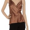 Alberta Ferretti Wrapeffect Silksatin Top in Brown - Lyst