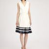 Akris Punto Belted Stripe Dress in Beige (white) - Lyst