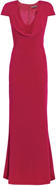 Alexander Mcqueen Cowlneck Silkcrepe Dress in Purple (pink) - Lyst