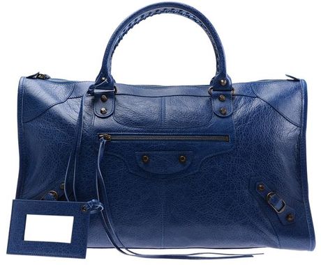 Balenciaga Work Large Leather Handbag in Blue - Lyst