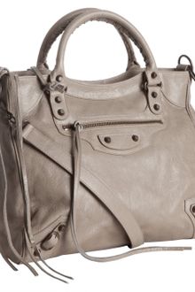 Balenciaga Grey Lambskin City Medium Satchel - Lyst