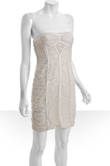 BCBGMAXAZRIA Corozo Mesh Tulle Satin Trim Strapless Dress - Lyst