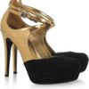 Dkny Quinn Metallic PatentLeather and Suede Pumps in Gold - Lyst