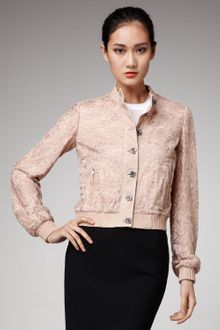 Dolce & Gabbana Lace & Leather Jacket - Lyst