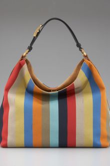 Fendi Pequin Striped Hobo - Lyst