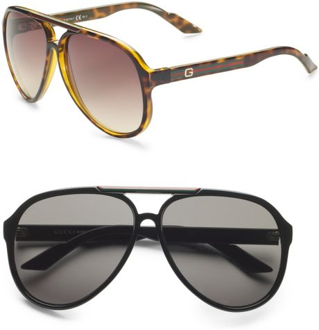 Gucci Young Project Aviator Sunglasses in Black for Men - Lyst
