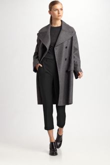 Jil Sander Double-Breasted Wool Coat - Lyst