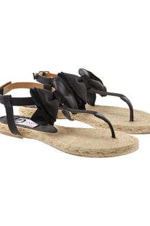 Lanvin Flat Espadrille Sandals with Bows - Lyst
