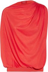 Lanvin Gathered Fine-knit Cashmere Top