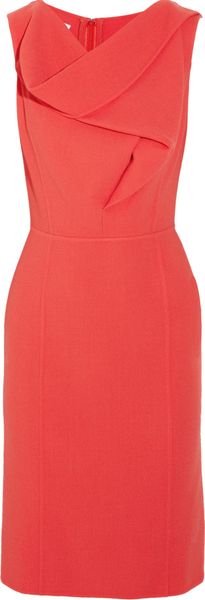Oscar de la Renta Cowl-neck Wool-crepe Dress - Lyst