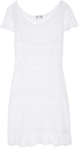 Philosophy di Alberta Ferretti Crocheted Cotton Mini Dress - Lyst
