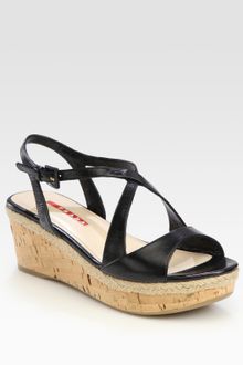 Prada Wedge Sandals - Lyst