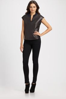 Raoul Leather Tee - Lyst
