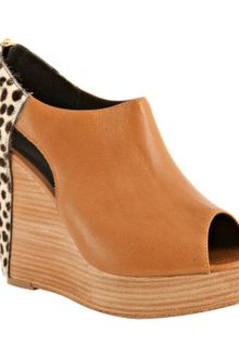 Rebecca Minkoff Almond Leather and Calf Hair Trott Cutout Wedges - Lyst