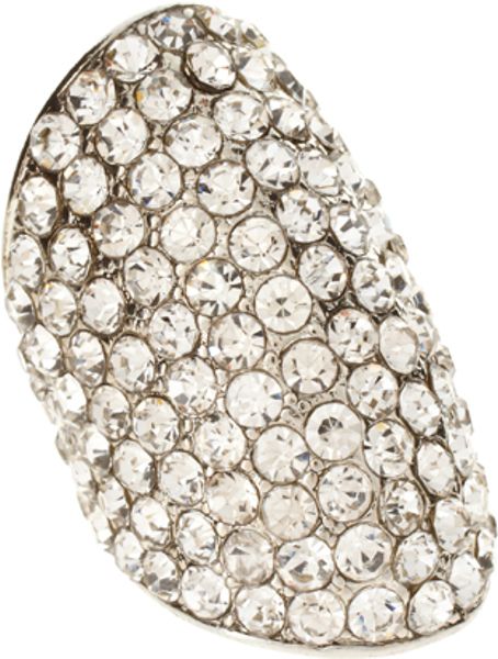 River Island Diamond Domed Finger Trap Ring in Silver - Lyst