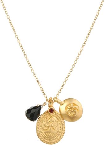 Satya Jewelry Lady Luck Necklace in Onyx - Lyst