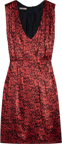 Thurley Tucket Animal-print Silk-satin Dress - Lyst