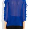 Tibi Silkcrepe and Chiffon Blouse in Blue (cobalt) - Lyst