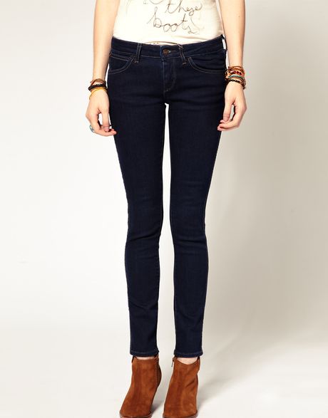 Wrangler Courtney Low Waist Skinny Jean in Blue (navy) - Lyst