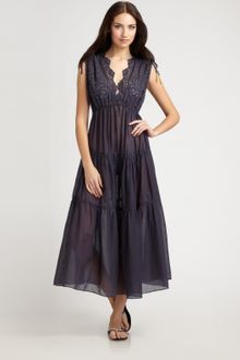 Zimmermann Embroidered Cotton Maxi Dress - Lyst