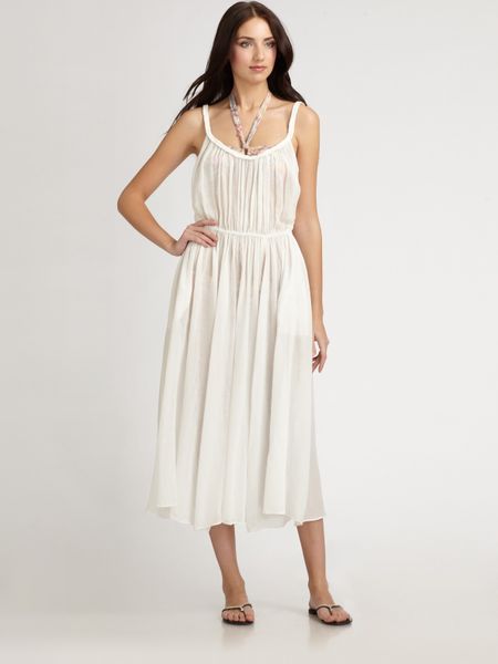 Zimmermann PlaitedStrap Cotton Maxi Dress in White - Lyst