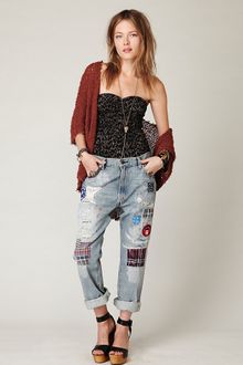 Free People Levis Lvc Patch Boyfriend Straight Leg - Lyst