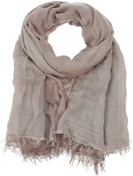 Emporio Armani Frayed Scarf in Beige - Lyst