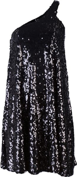 Halston Heritage Sequin Tent Dress in Black - Lyst