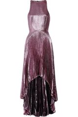 Christopher Kane Pleated Silk-blend Lamé Gown