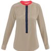 Equipment Ava Tricolour Blouse in Brown (taupe) - Lyst