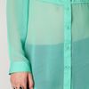Free People Sheer Buttondown Tunic in Green (mint julep) - Lyst